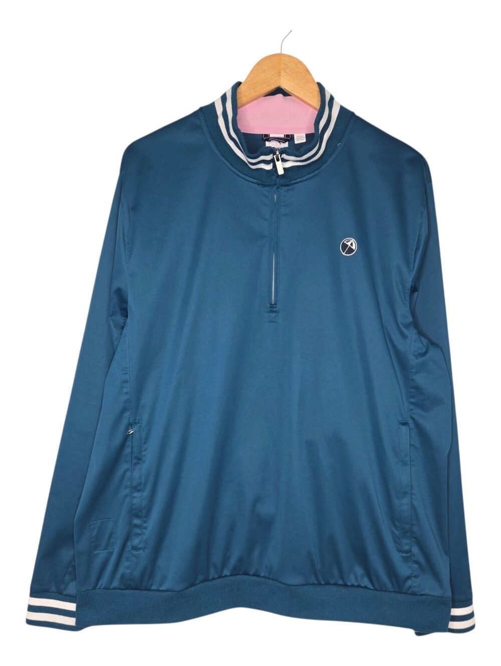 Puma x Arnold Palmer Mens Teal Handshake 1/4 Golf Pullover XL